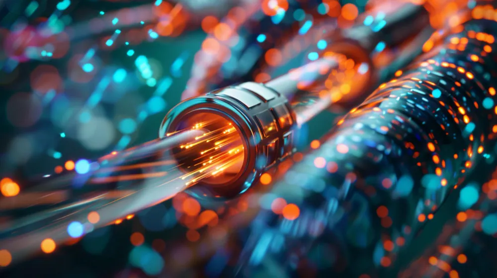 Fiber optic cable connector transmitting light